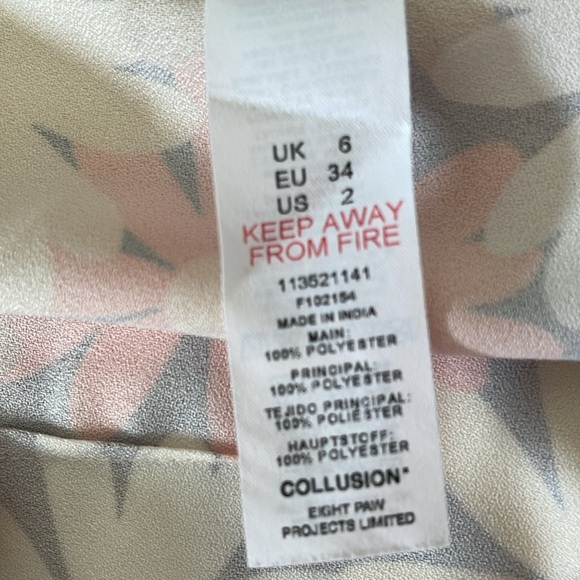 COLLUSION Satin Floral Print Column Maxi Skirt in Multi Color Size 2 EUC - Picture 9 of 9